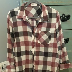 Pink, grey, and white flannel